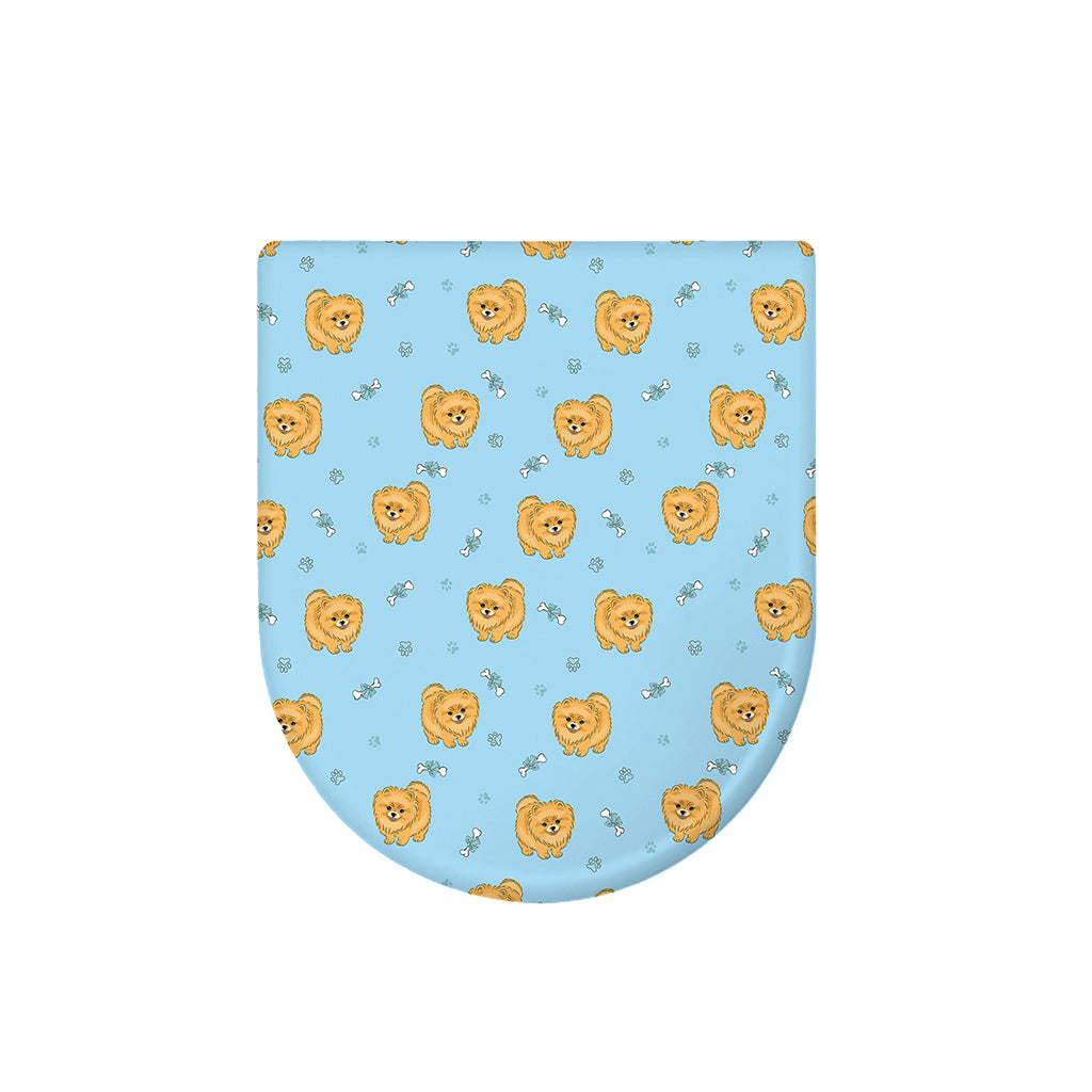 Cartoon Pomeranian Pattern Print Toilet Lid Cover