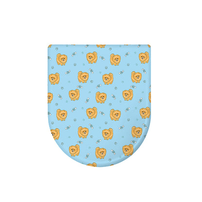 Cartoon Pomeranian Pattern Print Toilet Lid Cover