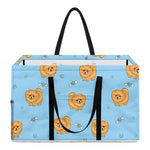 Cartoon Pomeranian Pattern Print Utility Tote Bag