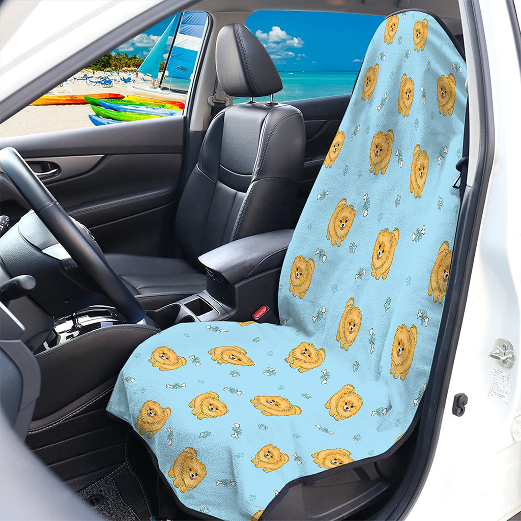 Cartoon Pomeranian Pattern Print Waterproof Car Seat Cover