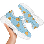 Cartoon Pomeranian Pattern Print White Chunky Shoes