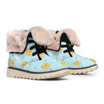 Cartoon Pomeranian Pattern Print Winter Boots