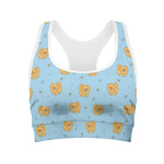 Cartoon Pomeranian Pattern Print Women's Sports Bra