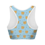 Cartoon Pomeranian Pattern Print Women's Sports Bra