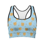 Cartoon Pomeranian Pattern Print Women's Sports Bra
