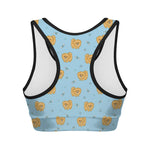 Cartoon Pomeranian Pattern Print Women's Sports Bra