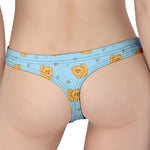 Cartoon Pomeranian Pattern Print Women's Thong