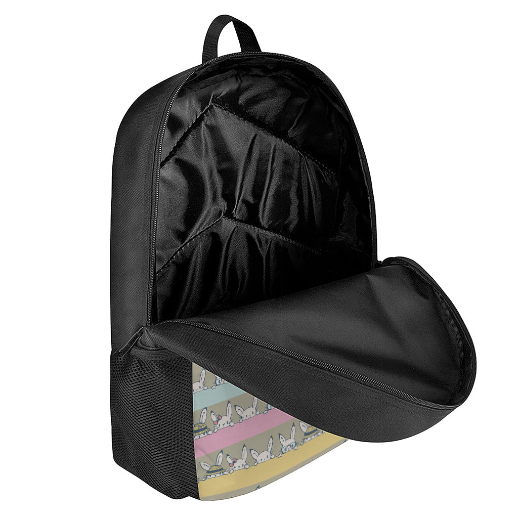 Cartoon Rabbit Pattern Print 17 Inch Backpack