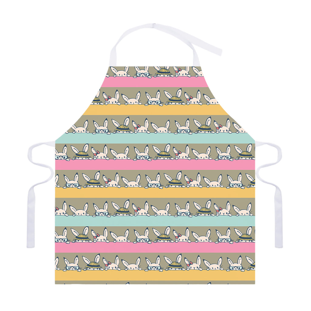 Cartoon Rabbit Pattern Print Adjustable Apron