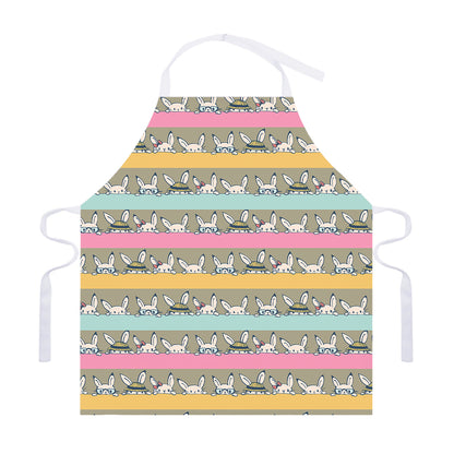 Cartoon Rabbit Pattern Print Adjustable Apron