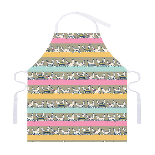 Cartoon Rabbit Pattern Print Adjustable Apron