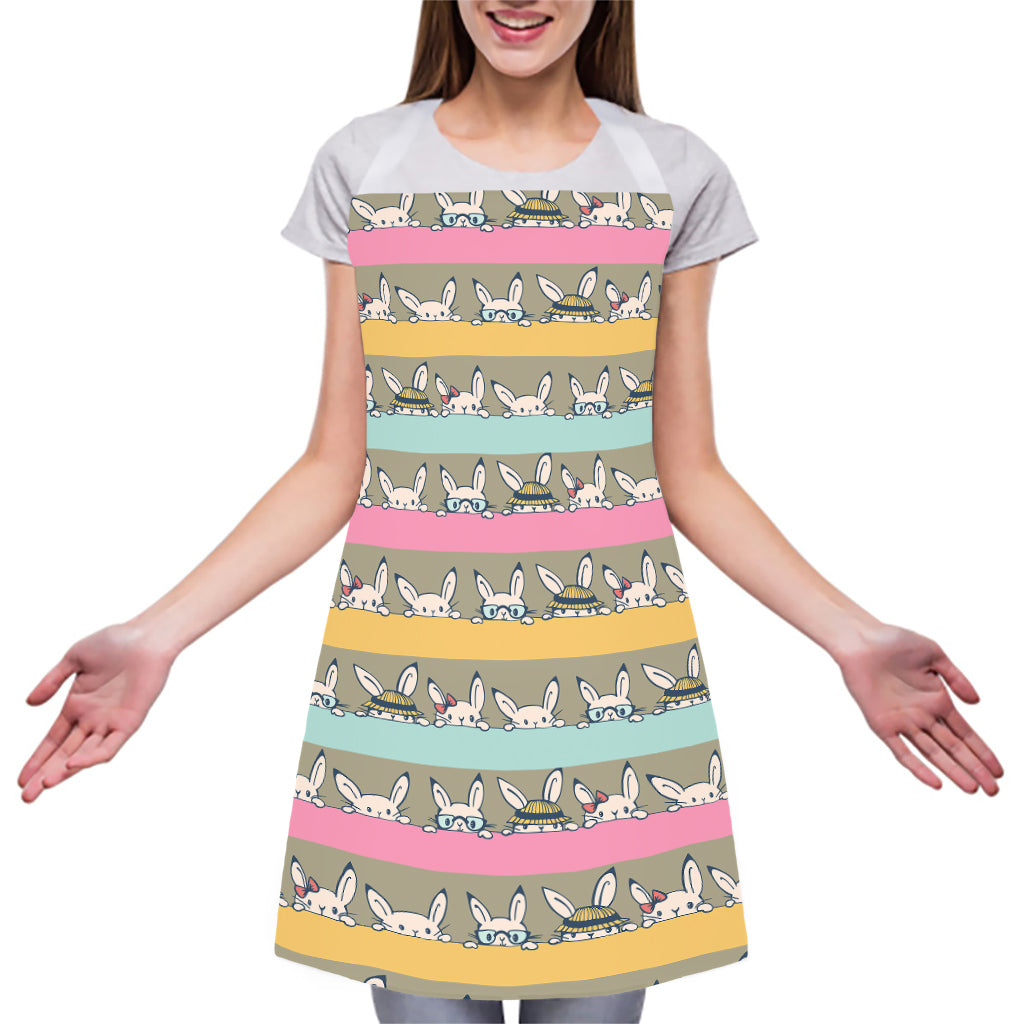 Cartoon Rabbit Pattern Print Adjustable Apron