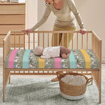 Cartoon Rabbit Pattern Print Baby Crib Sheet