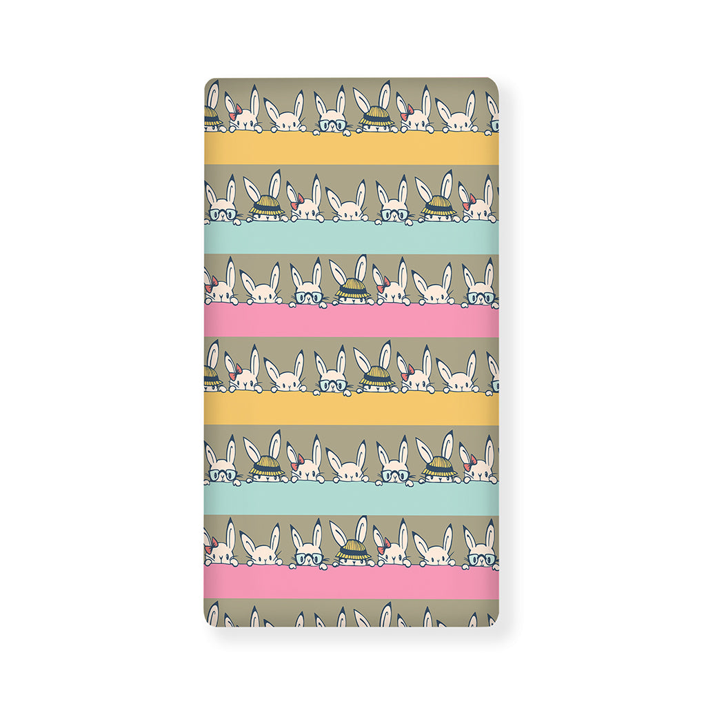 Cartoon Rabbit Pattern Print Baby Crib Sheet