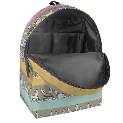 Cartoon Rabbit Pattern Print Backpack