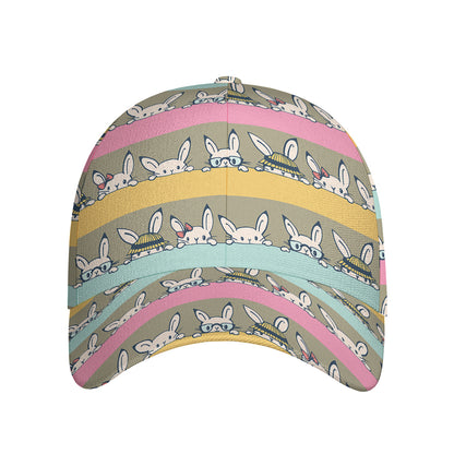 Cartoon Rabbit Pattern Print Baseball Cap