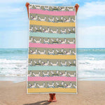 Cartoon Rabbit Pattern Print Beach Towel