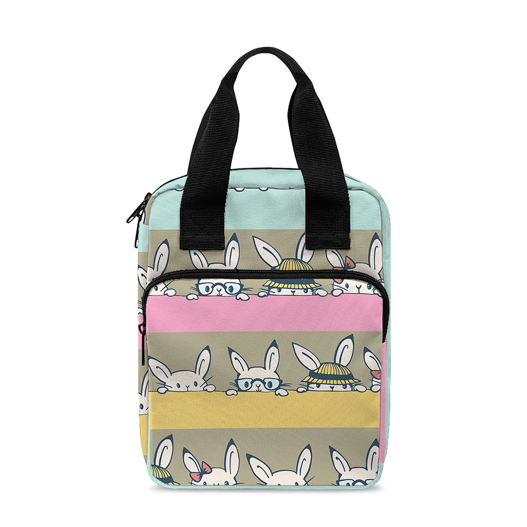 Cartoon Rabbit Pattern Print Bible Tote Bag
