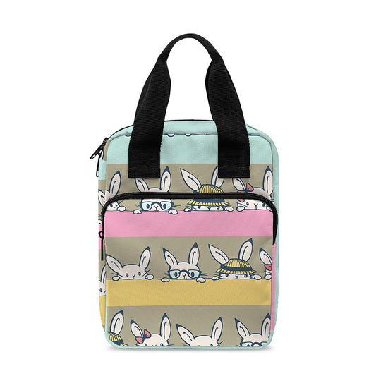 Cartoon Rabbit Pattern Print Bible Tote Bag