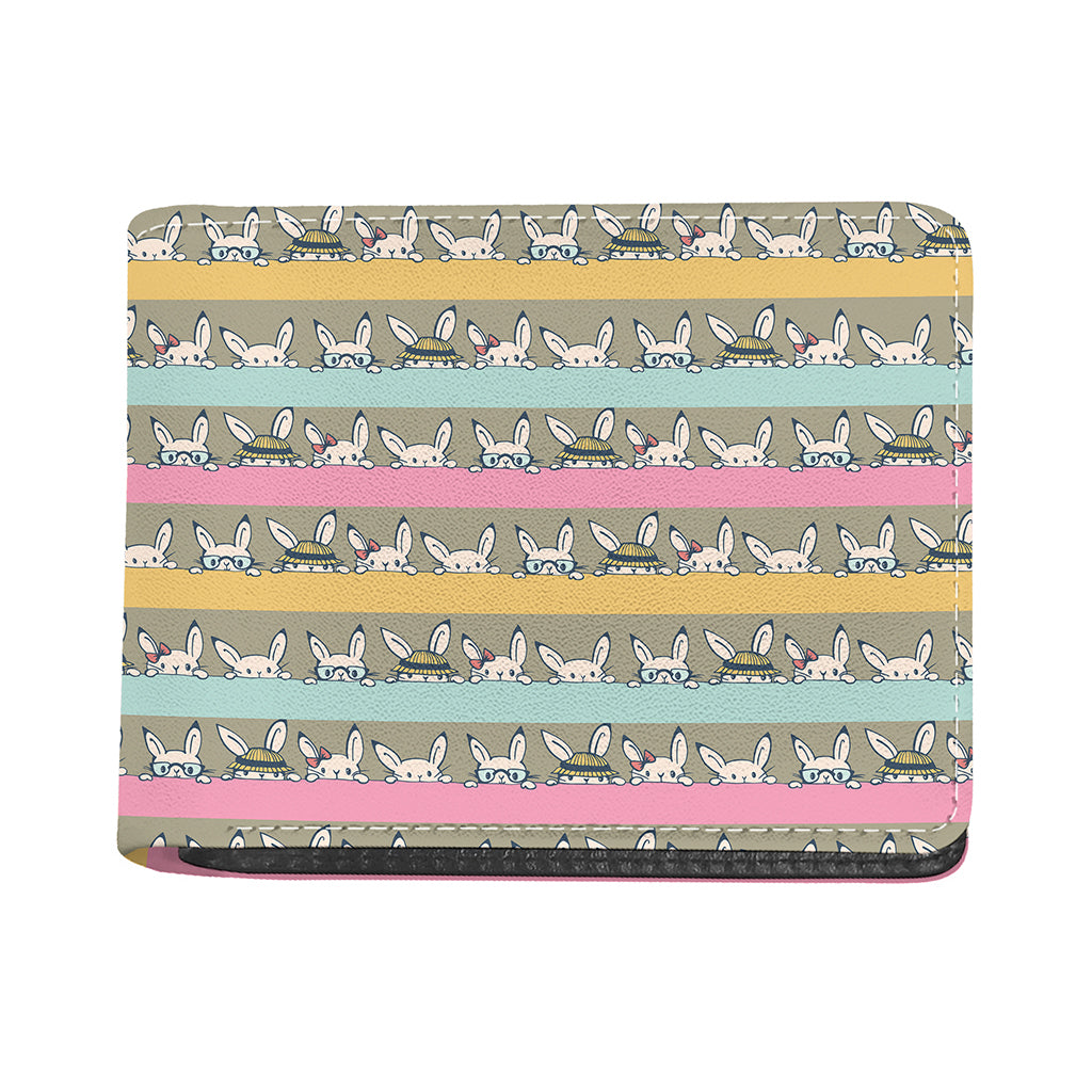 Cartoon Rabbit Pattern Print Bifold Wallet