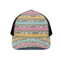 Cartoon Rabbit Pattern Print Black Mesh Trucker Hat