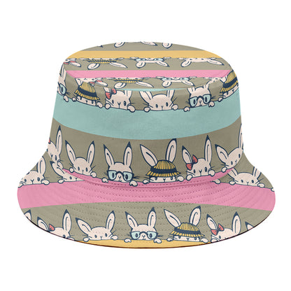 Cartoon Rabbit Pattern Print Bucket Hat