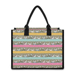 Cartoon Rabbit Pattern Print Canvas Tote Bag