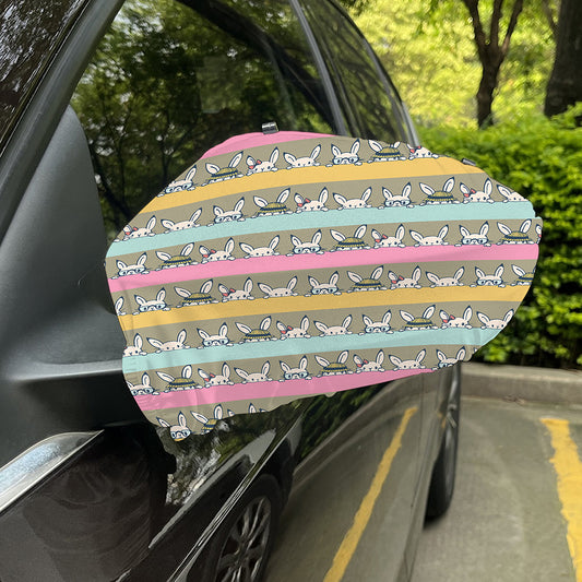 Cartoon Rabbit Pattern Print Car Side Mirror Covers