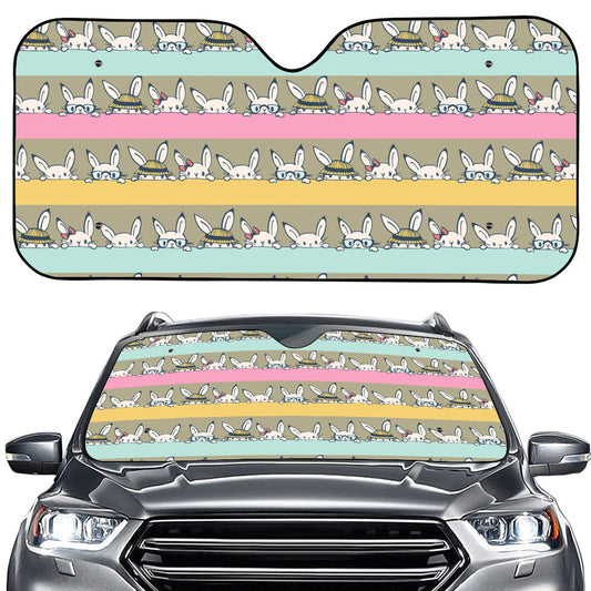 Cartoon Rabbit Pattern Print Car Windshield Sun Shade