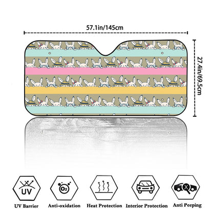 Cartoon Rabbit Pattern Print Car Windshield Sun Shade