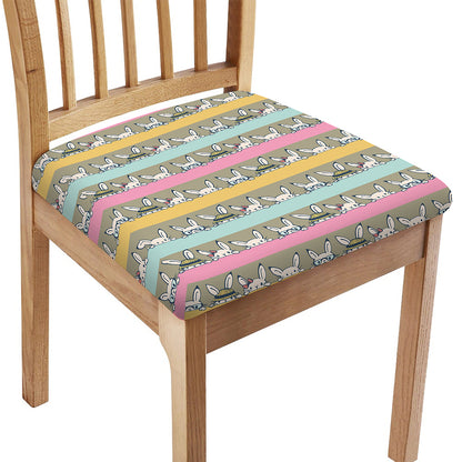 Cartoon Rabbit Pattern Print Chair Cushion Cover