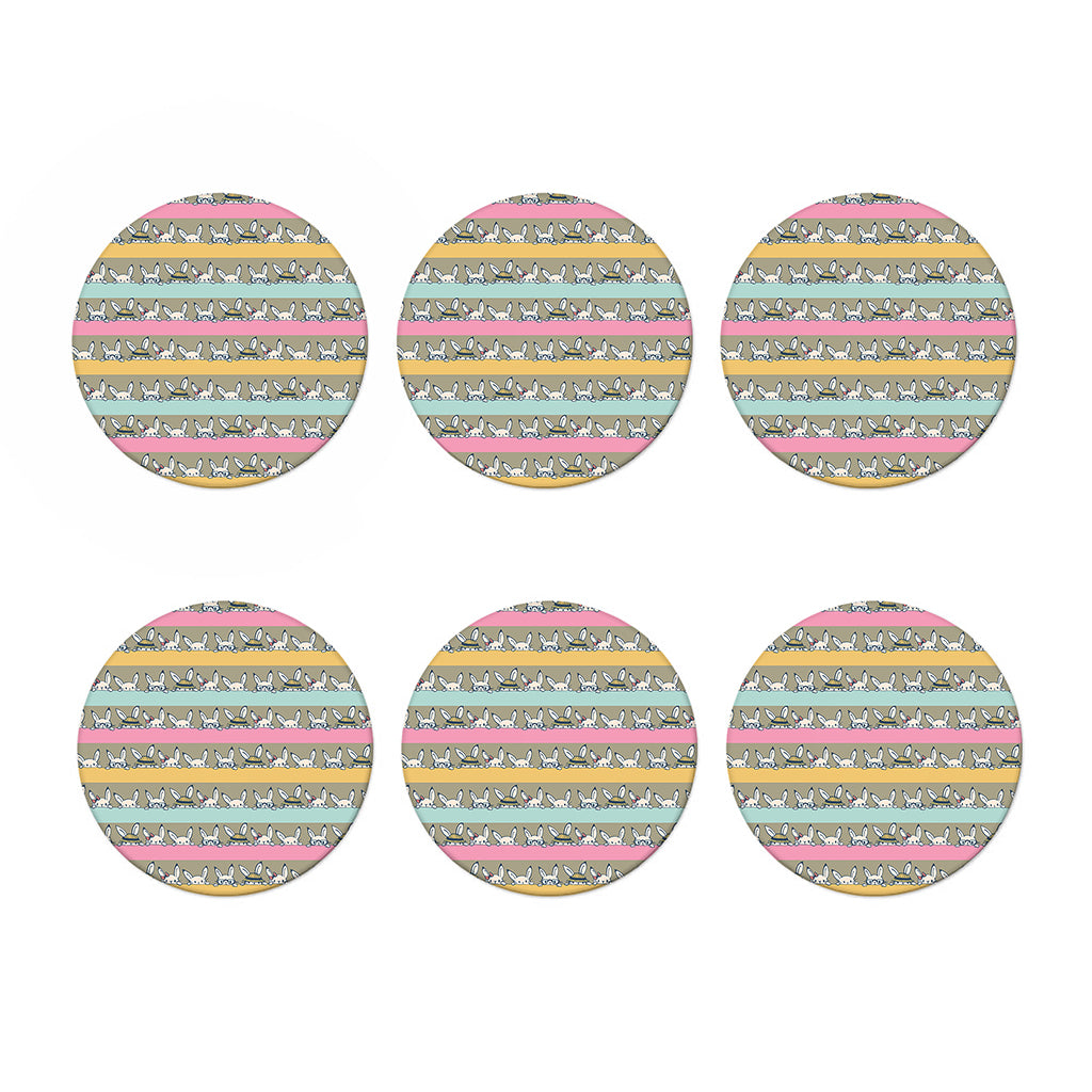 Cartoon Rabbit Pattern Print Coaster Set
