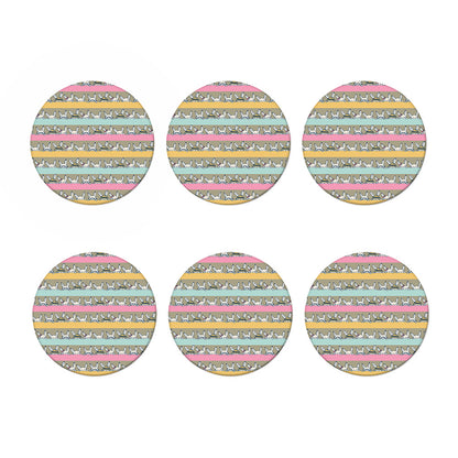Cartoon Rabbit Pattern Print Coaster Set