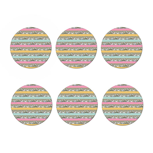 Cartoon Rabbit Pattern Print Coaster Set