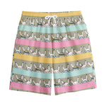 Cartoon Rabbit Pattern Print Cotton Shorts