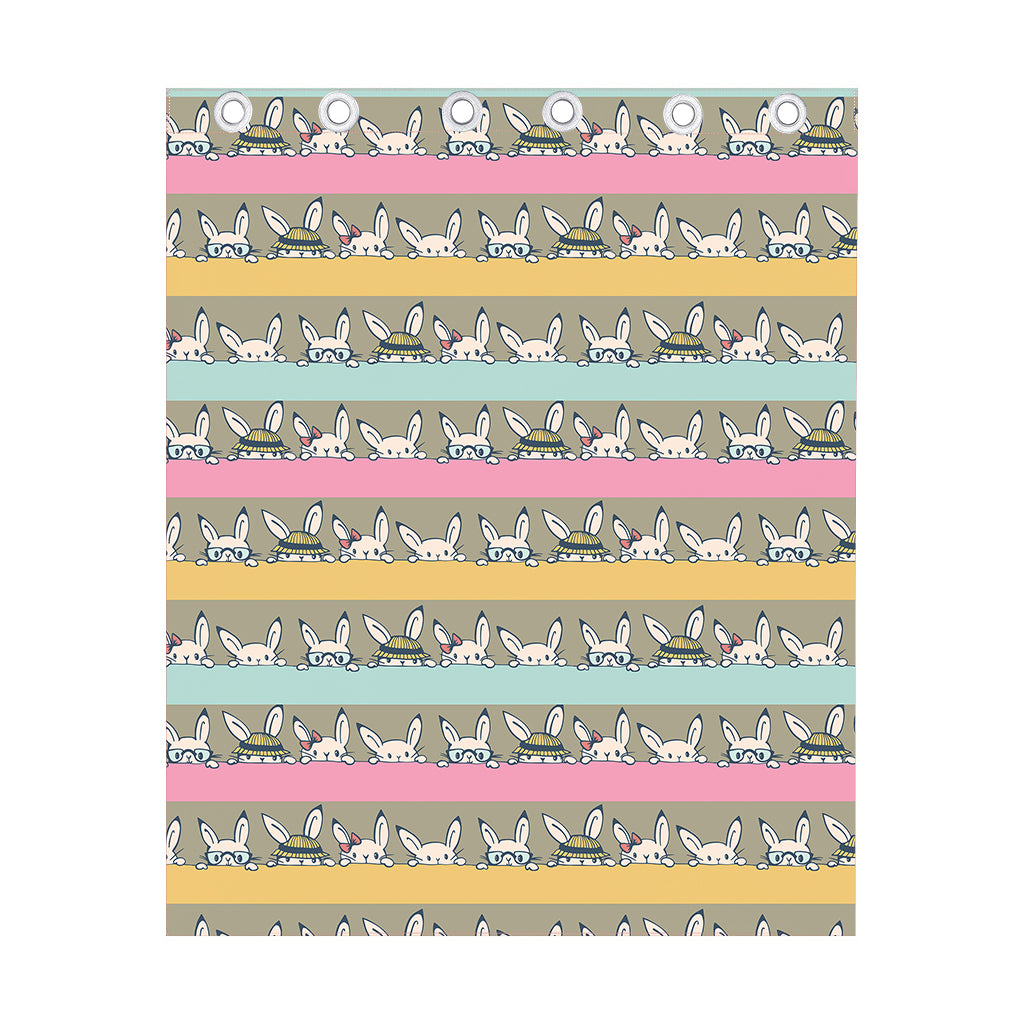Cartoon Rabbit Pattern Print Curtain