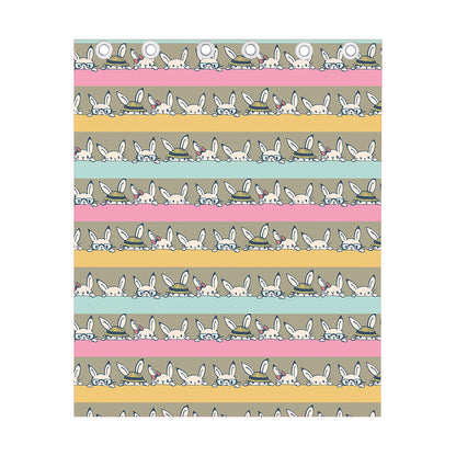 Cartoon Rabbit Pattern Print Curtain
