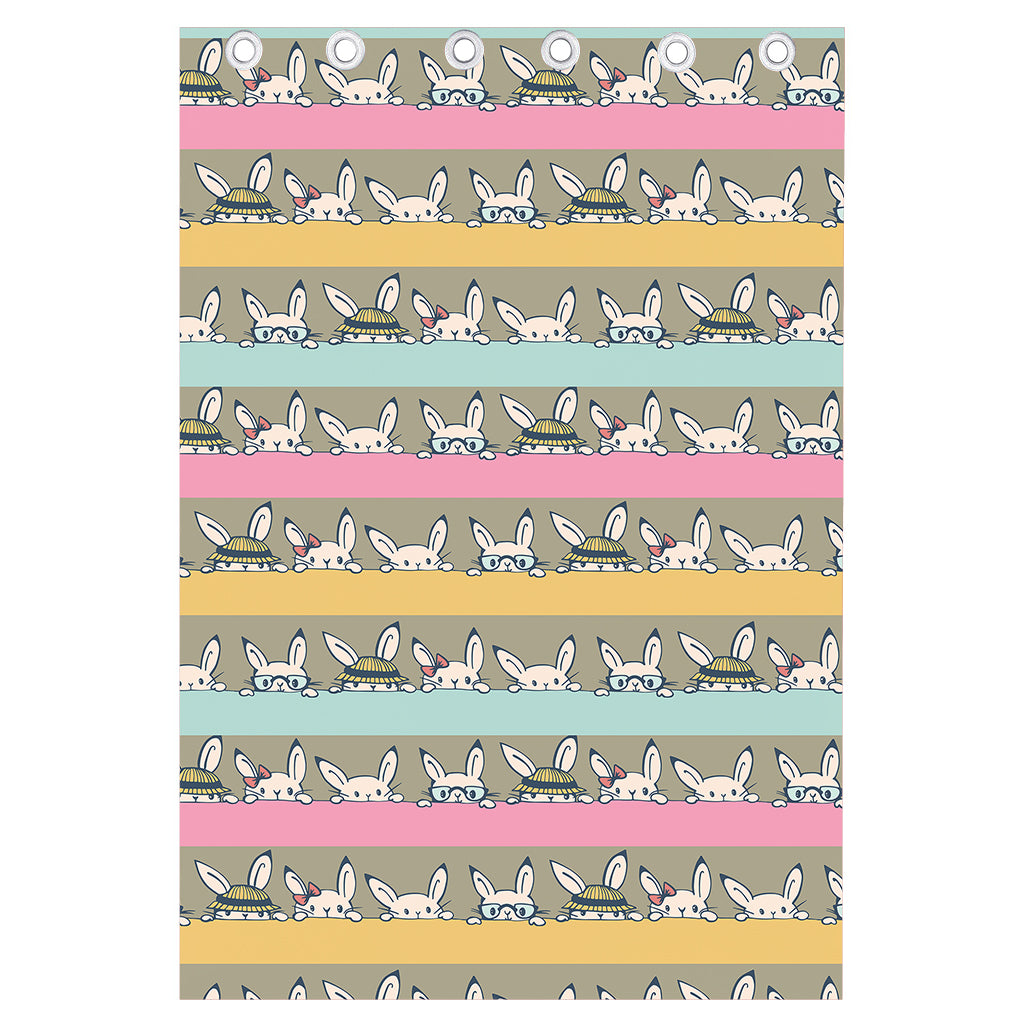 Cartoon Rabbit Pattern Print Curtain