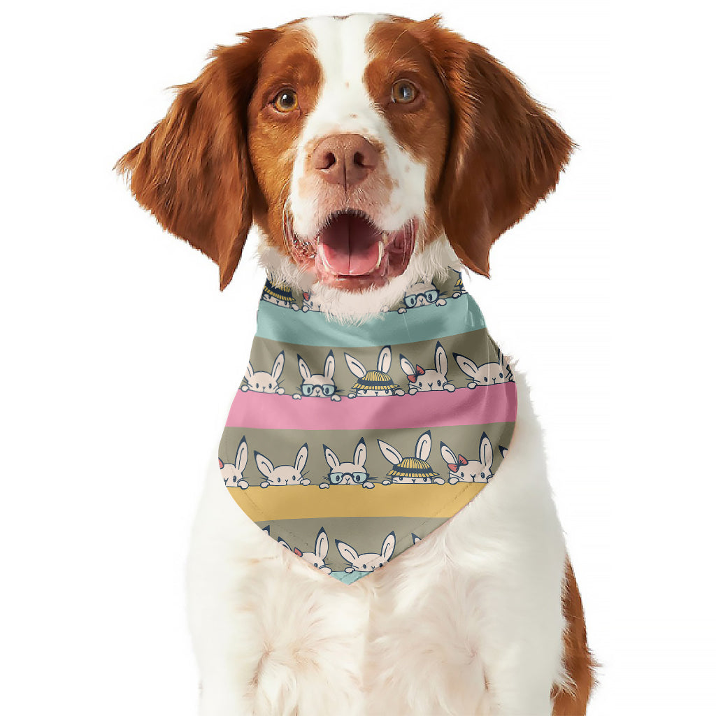 Cartoon Rabbit Pattern Print Dog Bandana
