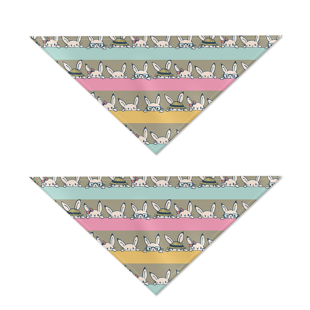 Cartoon Rabbit Pattern Print Dog Bandana