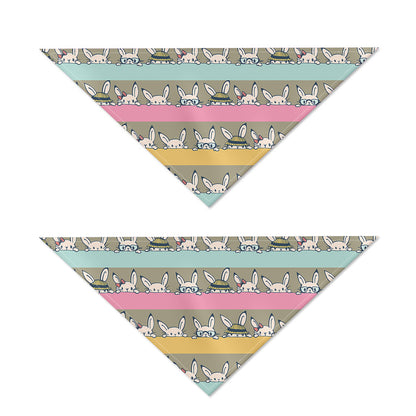 Cartoon Rabbit Pattern Print Dog Bandana