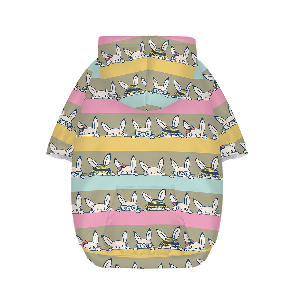 Cartoon Rabbit Pattern Print Dog Zip Up Hoodie
