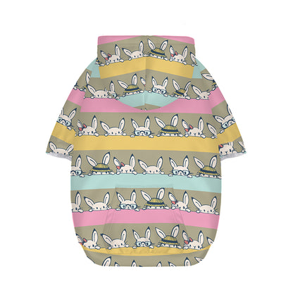 Cartoon Rabbit Pattern Print Dog Zip Up Hoodie