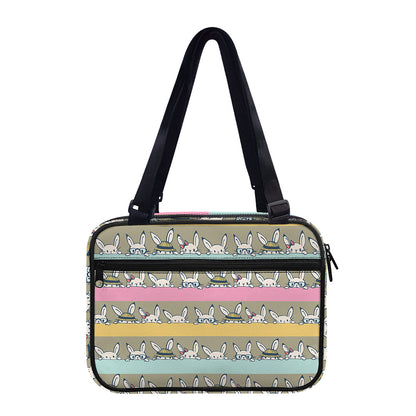 Cartoon Rabbit Pattern Print Double Strap Bible Bag