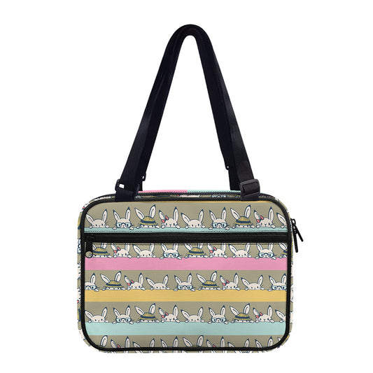 Cartoon Rabbit Pattern Print Double Strap Bible Bag