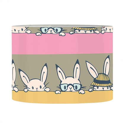Cartoon Rabbit Pattern Print Drum Lamp Shade