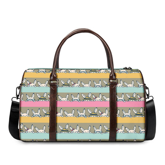 Cartoon Rabbit Pattern Print Duffle Bag