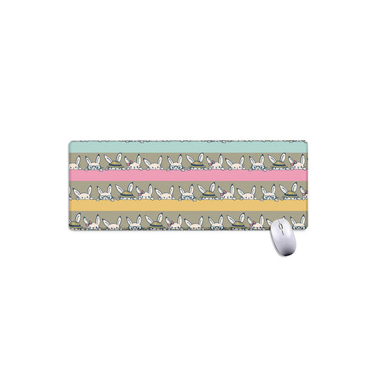 Cartoon Rabbit Pattern Print Extended Mouse Pad