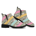 Cartoon Rabbit Pattern Print Flat Ankle Boots