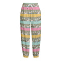 Cartoon Rabbit Pattern Print Fleece Lined Knit Pants